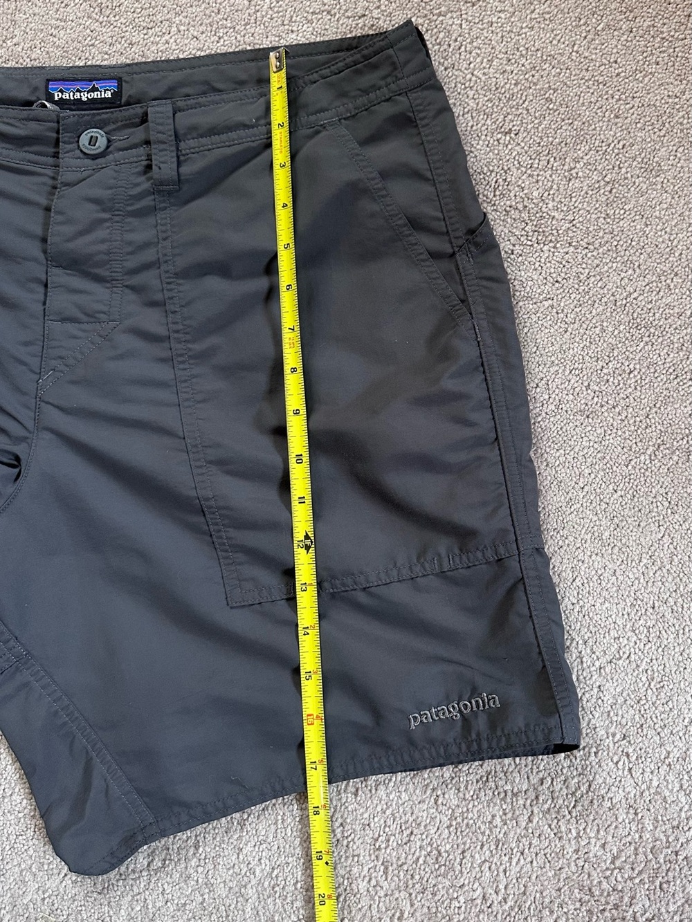 Patagonia Wavefarer Stand Up Hiking Outdoor Shorts Gray Size 34 - Picture 12 of 12